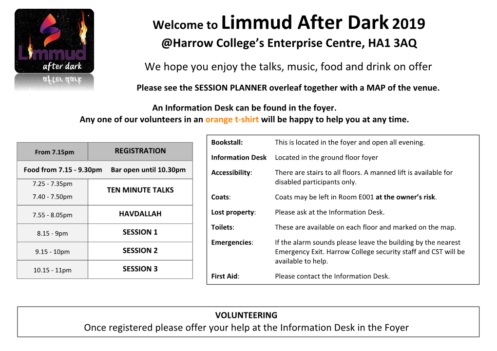 Welcome to Limmud After Dark2019