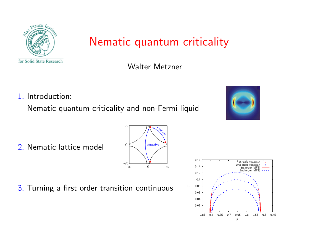 Nematic Quantum Criticality