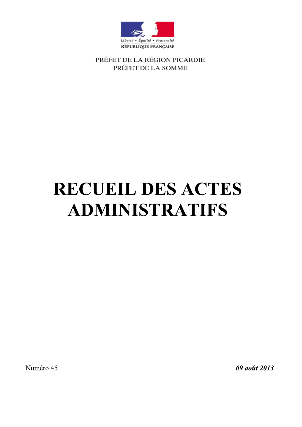 Recueil Des Actes Administratifs