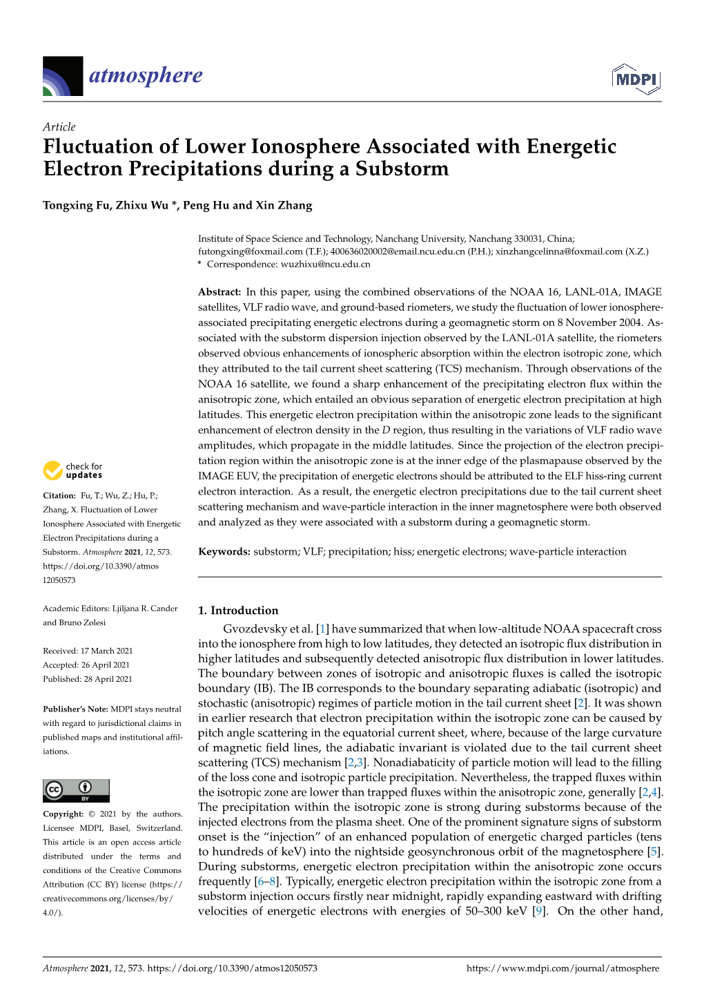 Fluctuation of Lower Ionosphere Associated with Energetic Electron Precipitations During a Substorm