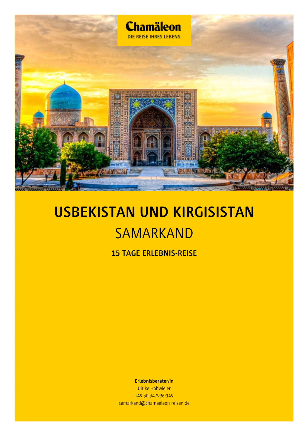 Usbekistan Und Kirgisistan Samarkand 15 Tage Erlebnis-Reise
