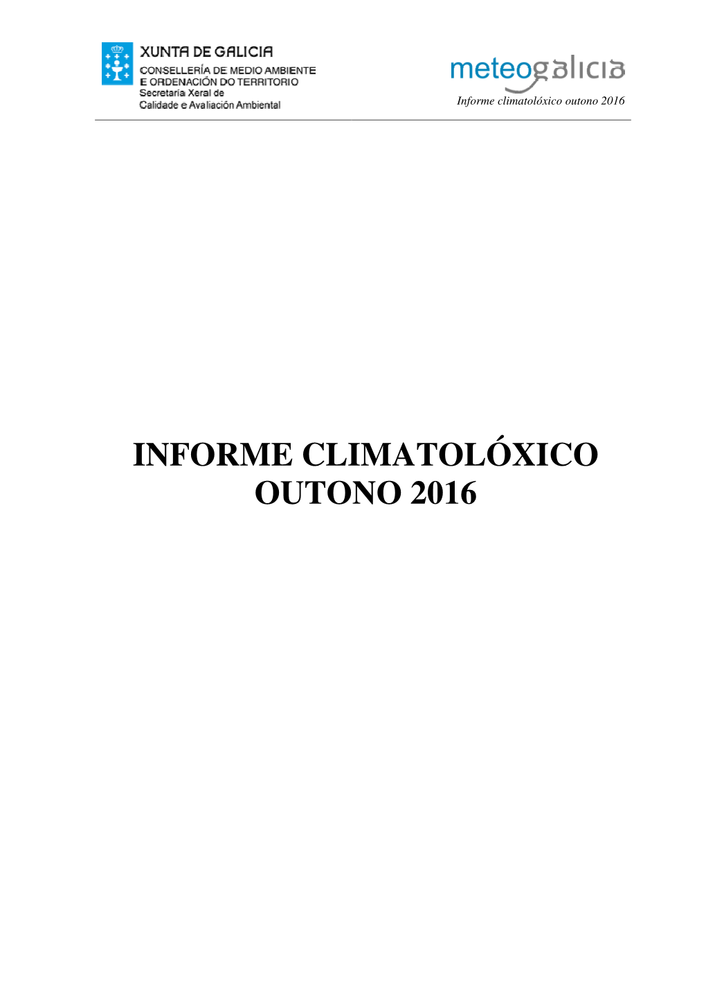 Informe Climatolóxico Outono 2016