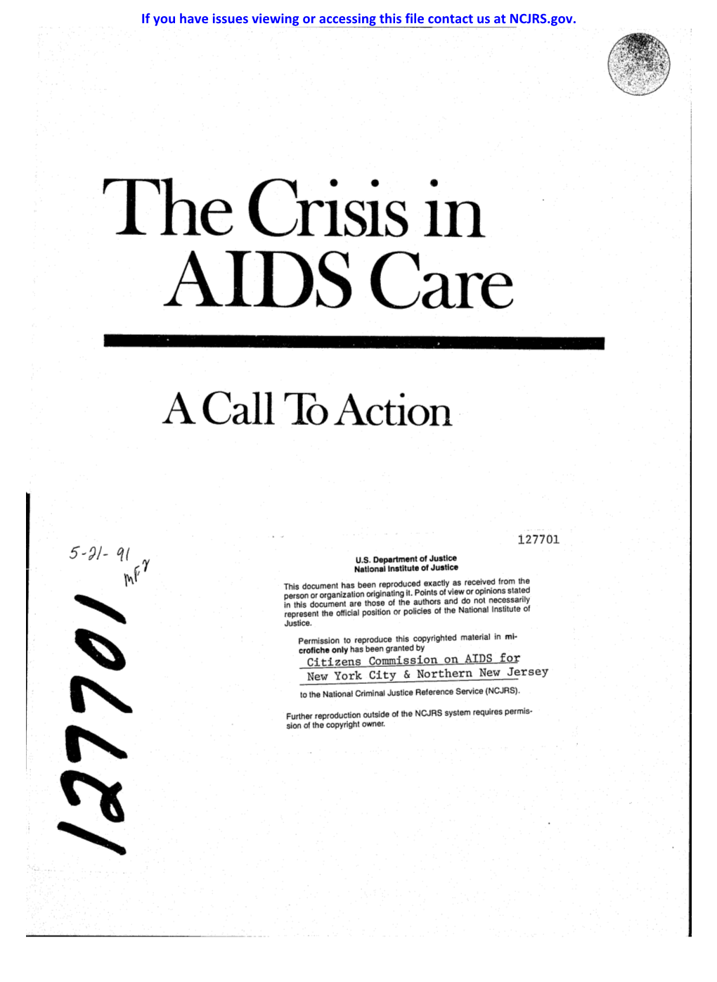 The Crisis in AIDS Care