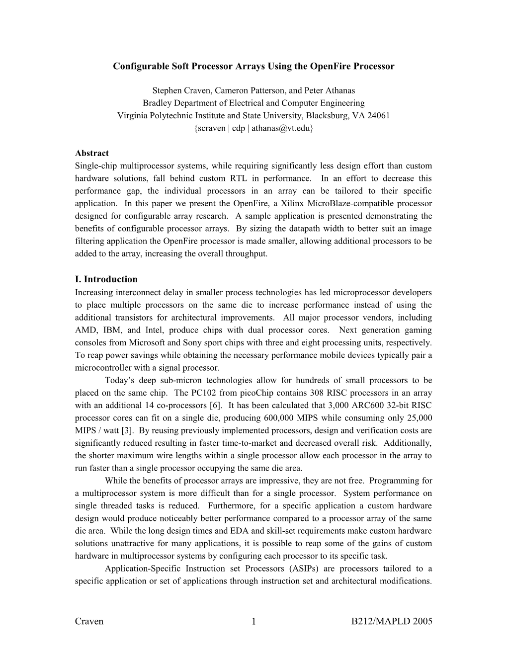 Configurable Soft Processor Arrays Using the Openfire Processor