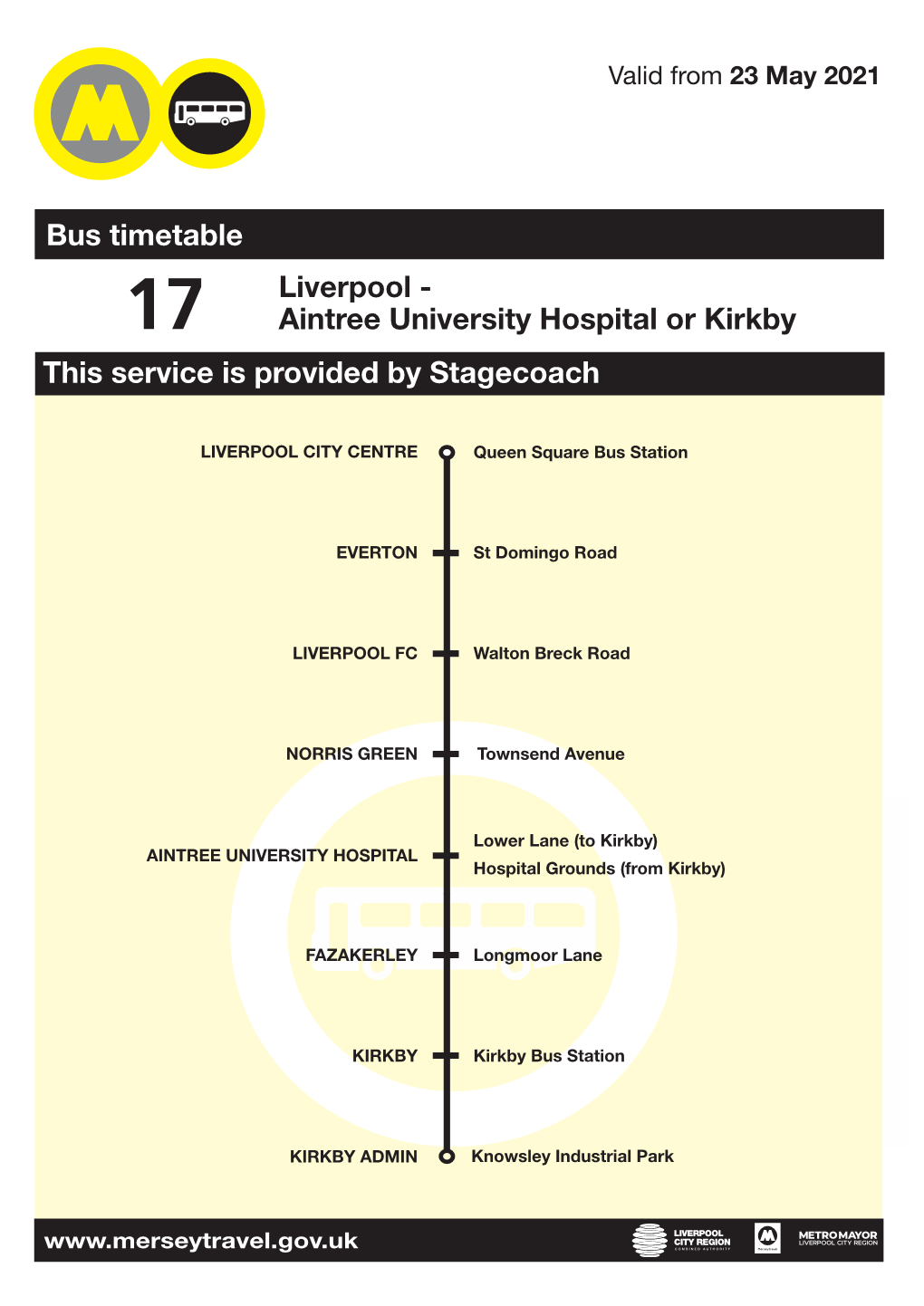 Bus Timetable This Service Is Provided by Stagecoach