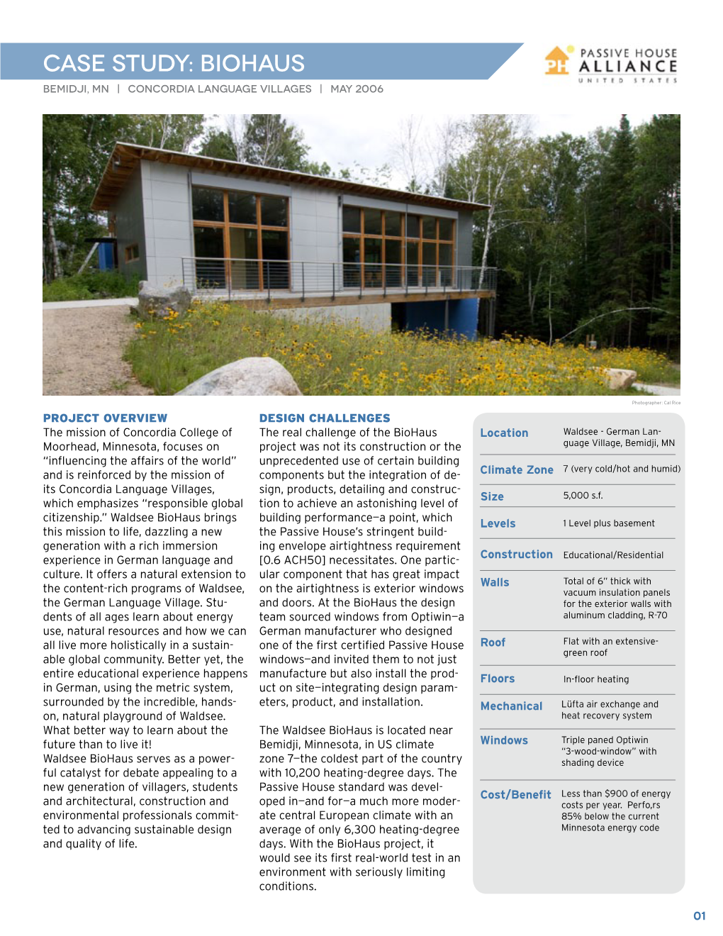 Case Study: Biohaus Bemidji, MN | Concordia Language Villages | May 2006