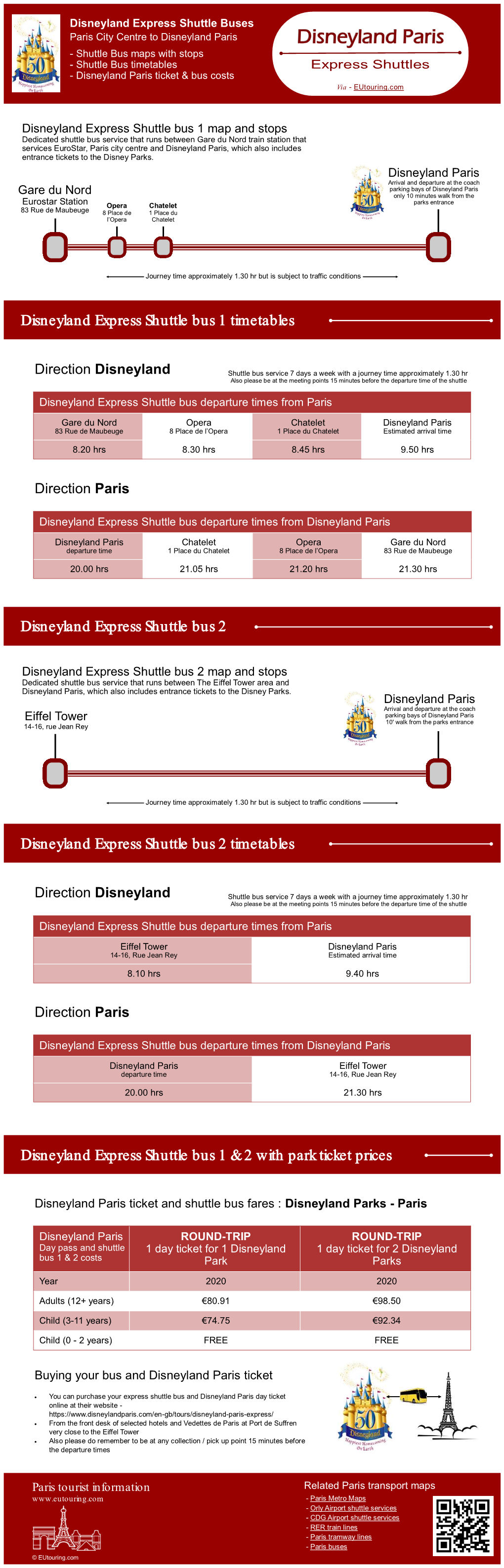 Disneyland Shuttle Express Bus from Paris Via Eutouring