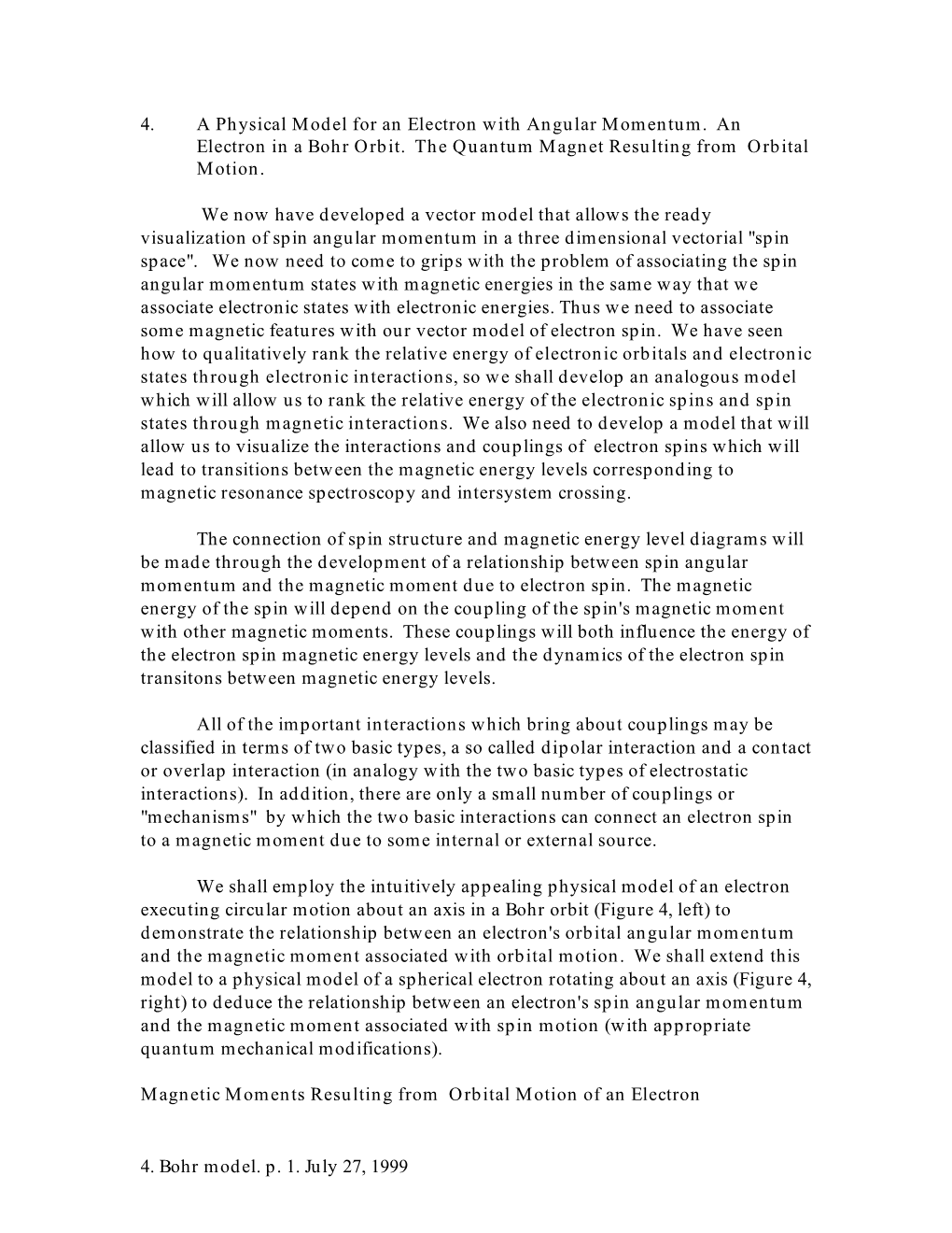 15.4 Bohr Model and Angular Momentum and Magnetic Motion