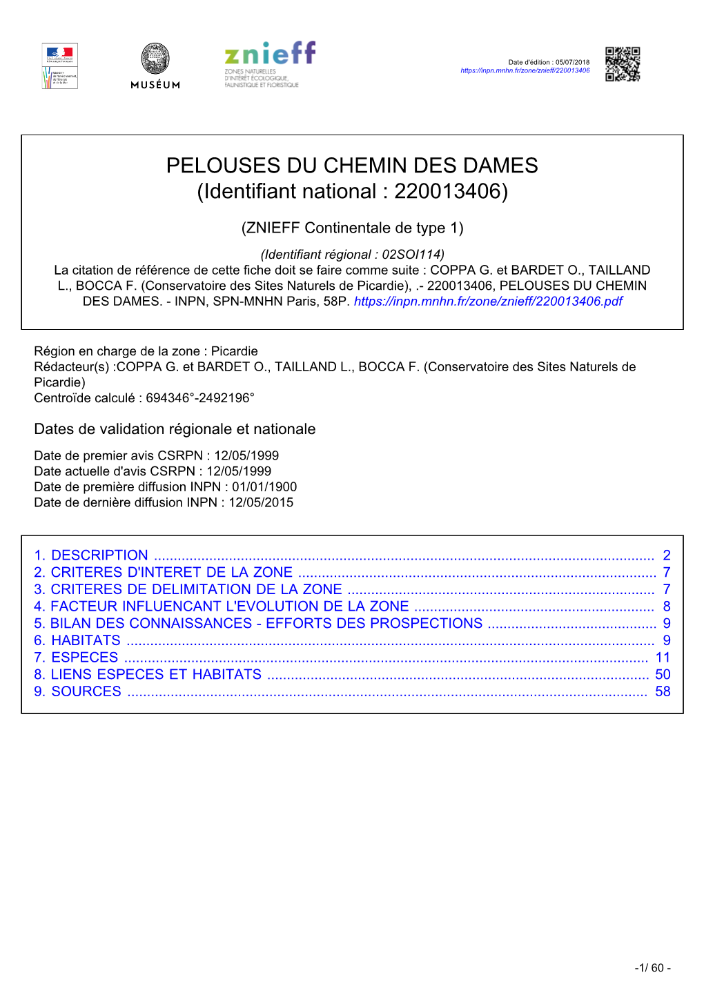 PELOUSES DU CHEMIN DES DAMES (Identifiant National : 220013406)