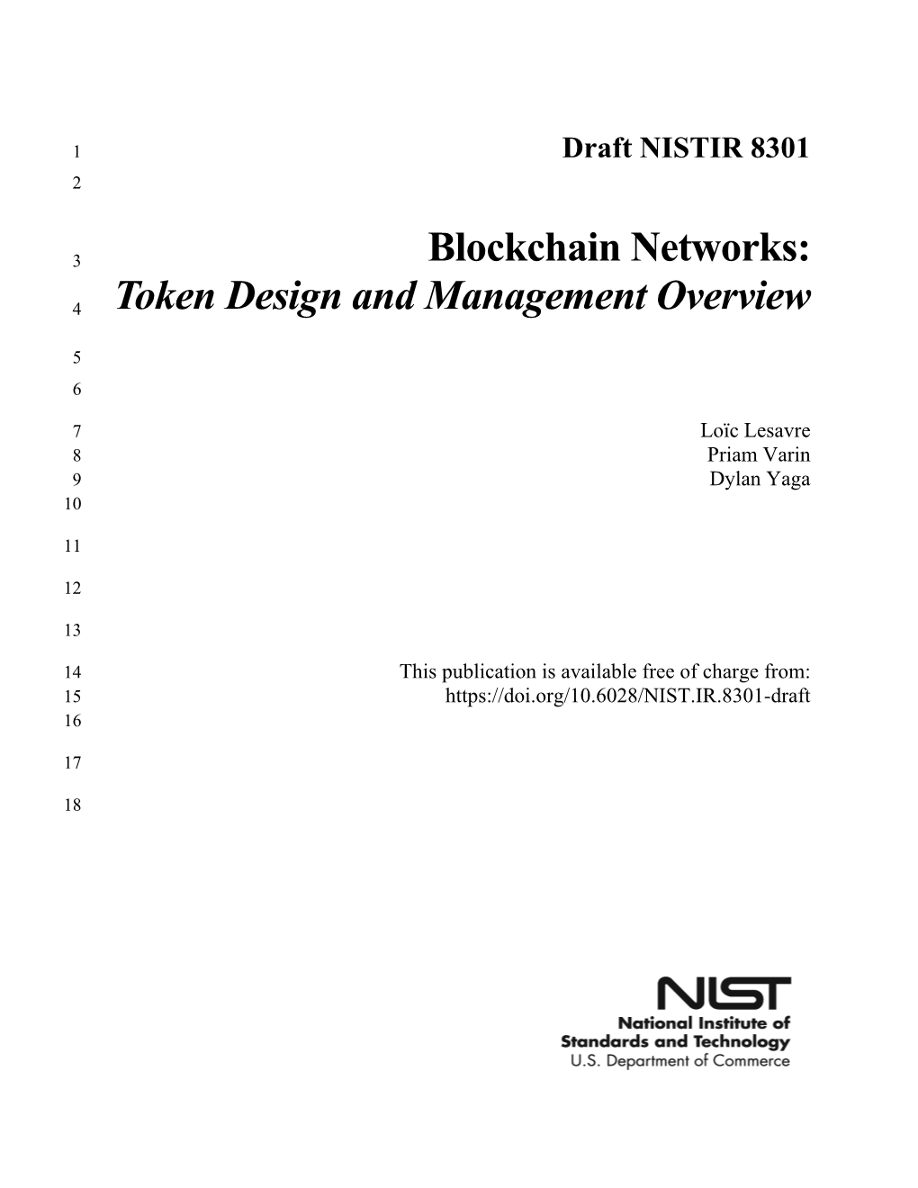 Draft NISTIR 8301, Blockchain Networks