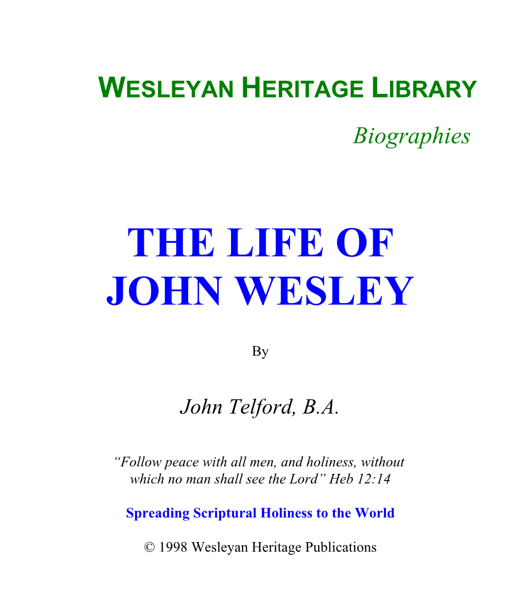 The Life of John Wesley