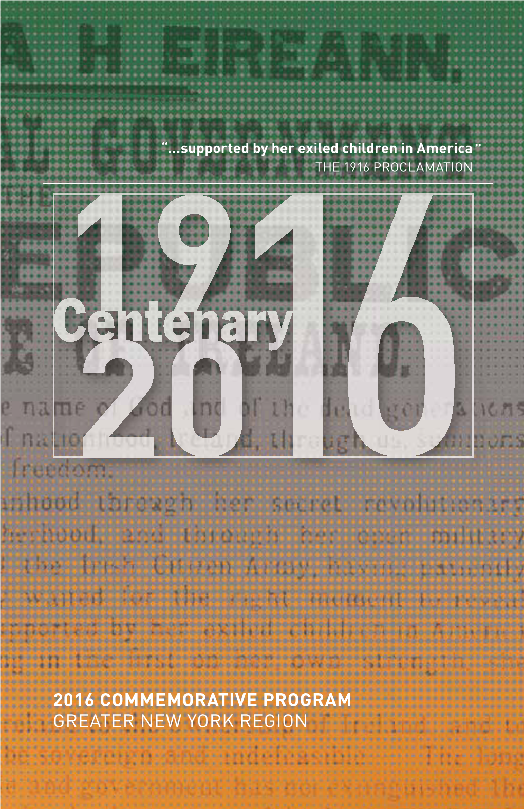 2016 Commemorative Program Greater New York Region 2016 Commemorative Program Greater New York Region