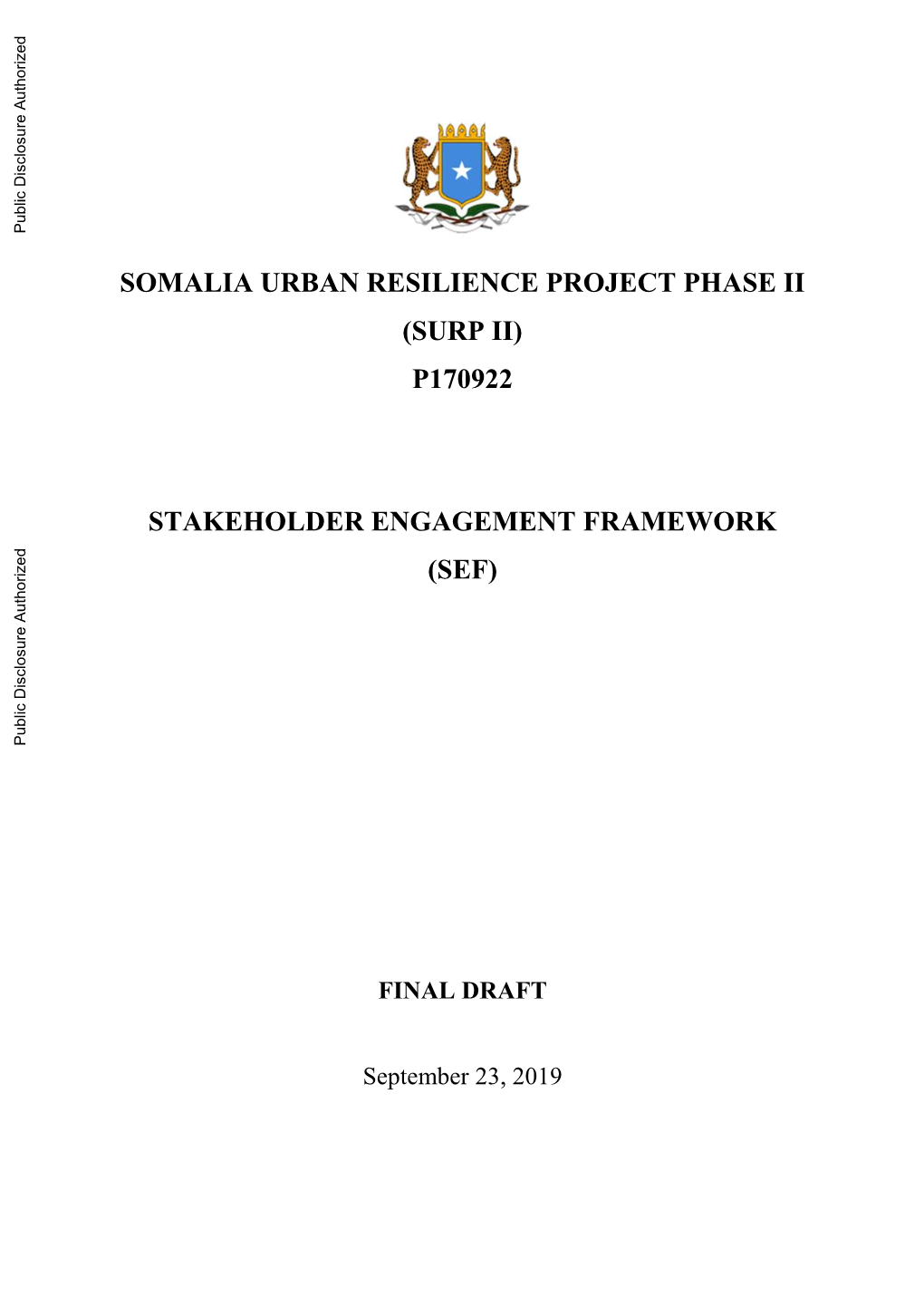 P170922 Stakeholder Engagement Framework