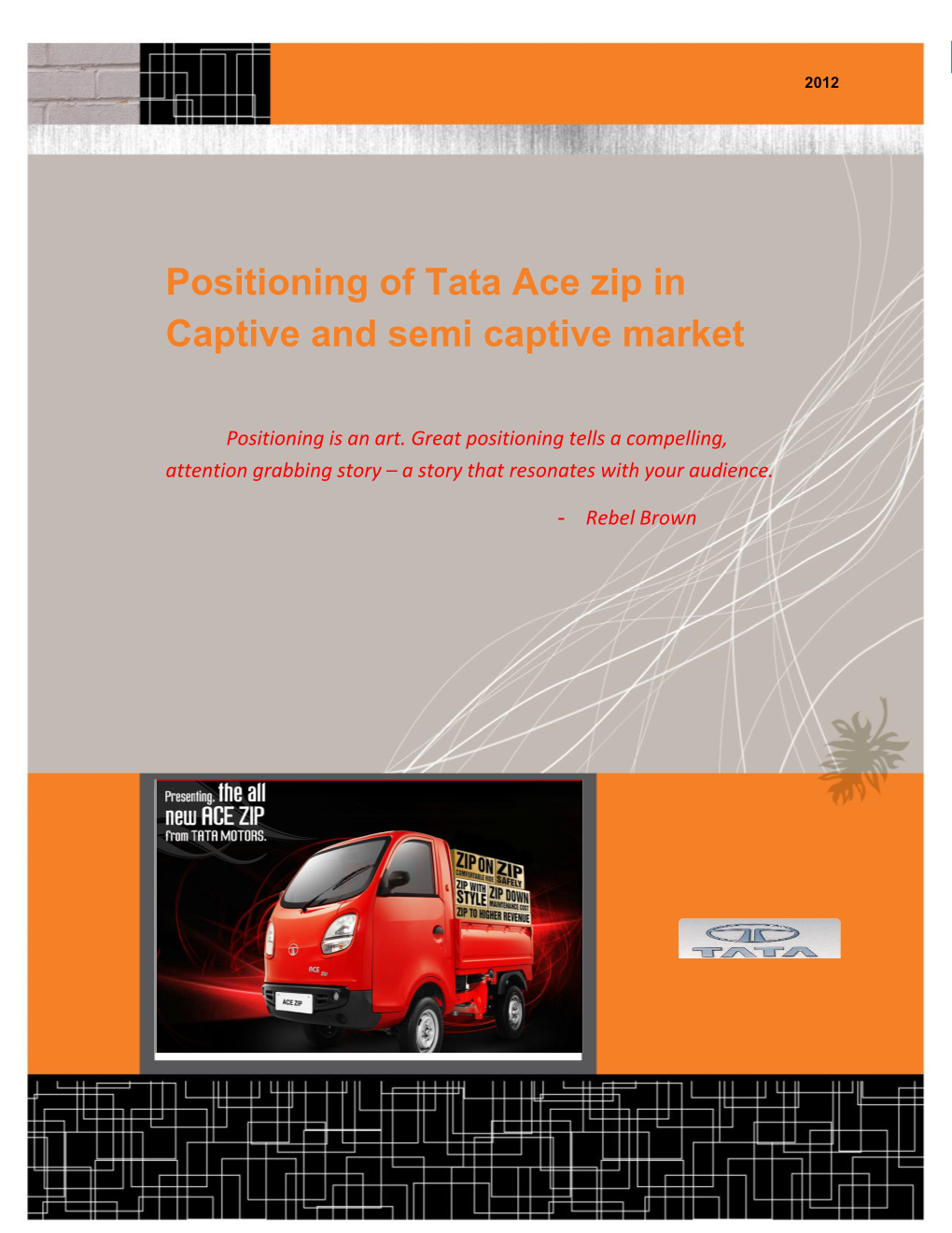 Positioning of Tata Ace Zip in Captive and Semi Captive Market