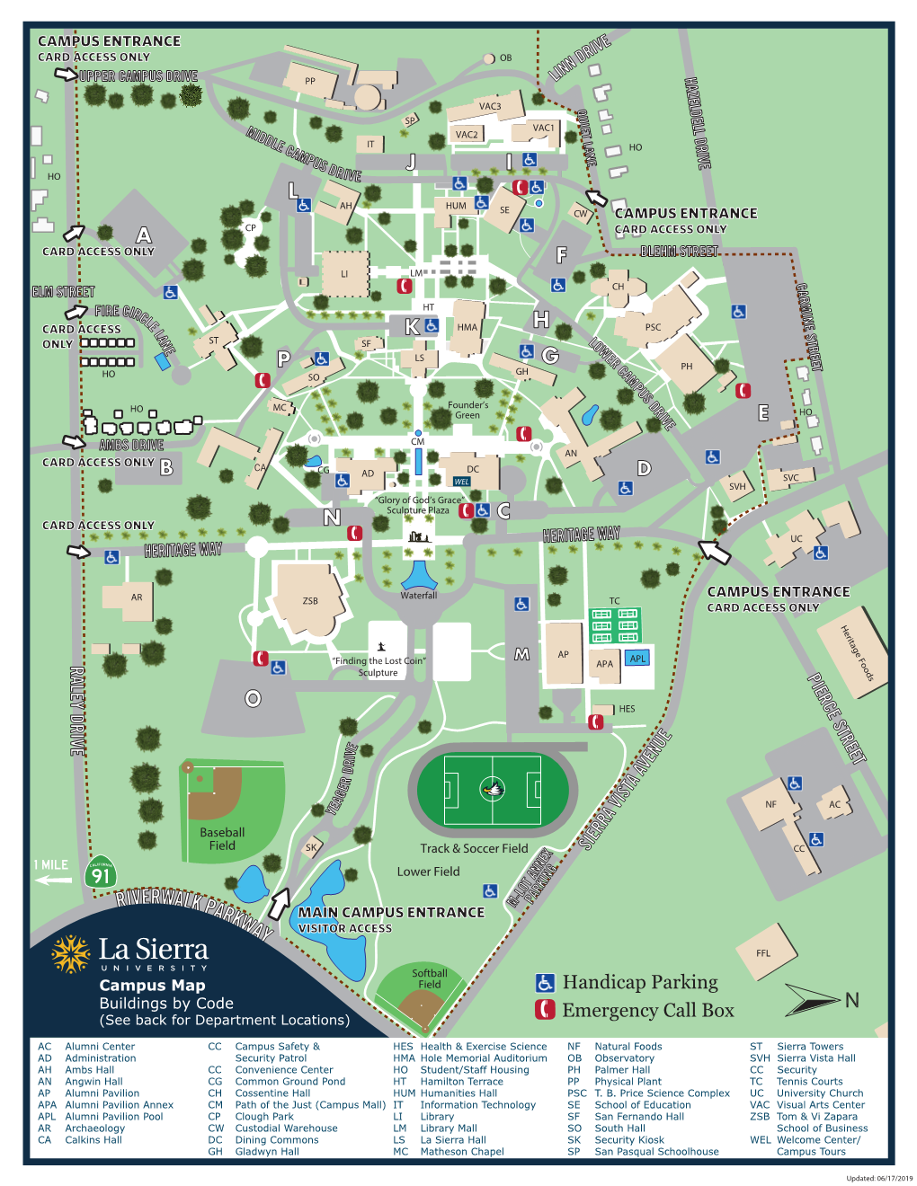 Campus Entrance Ive Card Access Only Ob Dr Nn I Hazeldell Drive Upper Campus Drive Pp L