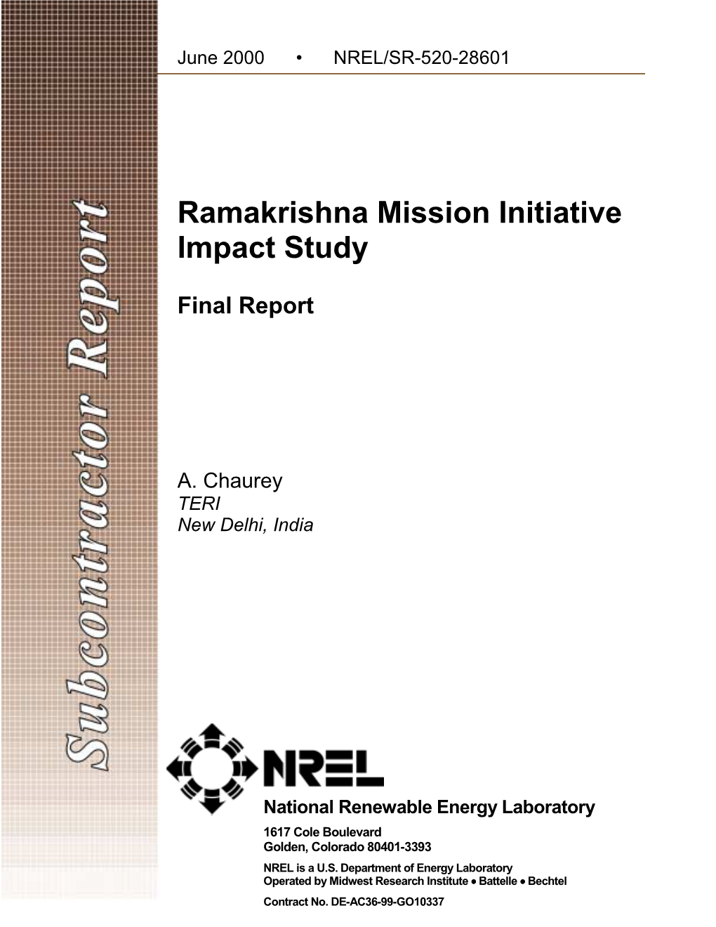 Ramakrishna Mission Initiative Impact Study: Final Report
