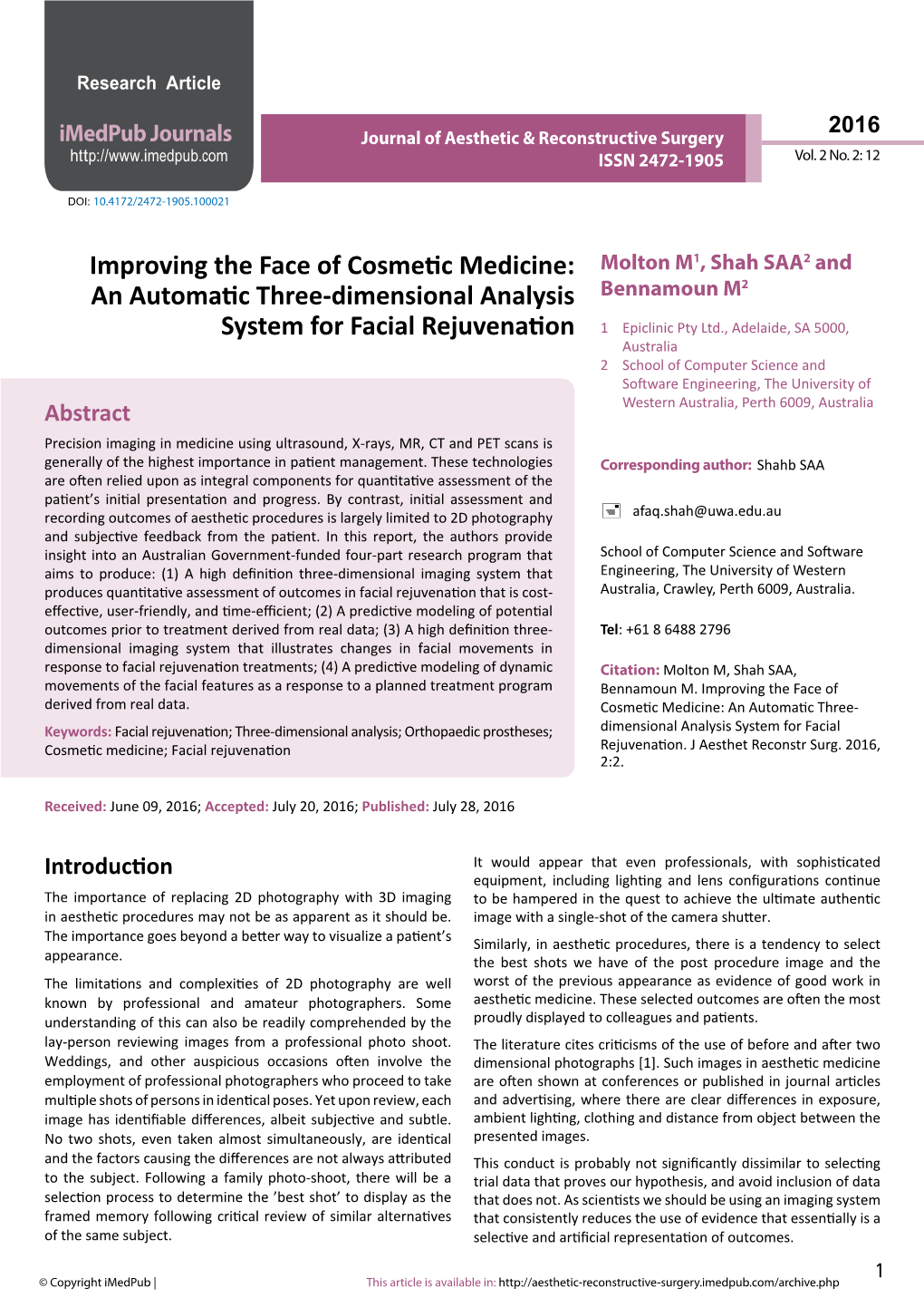 An Automatic Three-Dimensional Analysis System for Facial