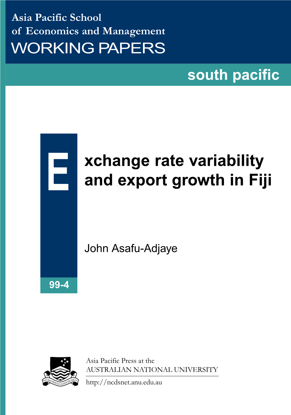 Exchange Rate Variability and Exports in Fiji