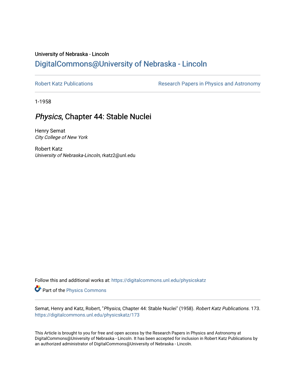 Physics, Chapter 44: Stable Nuclei