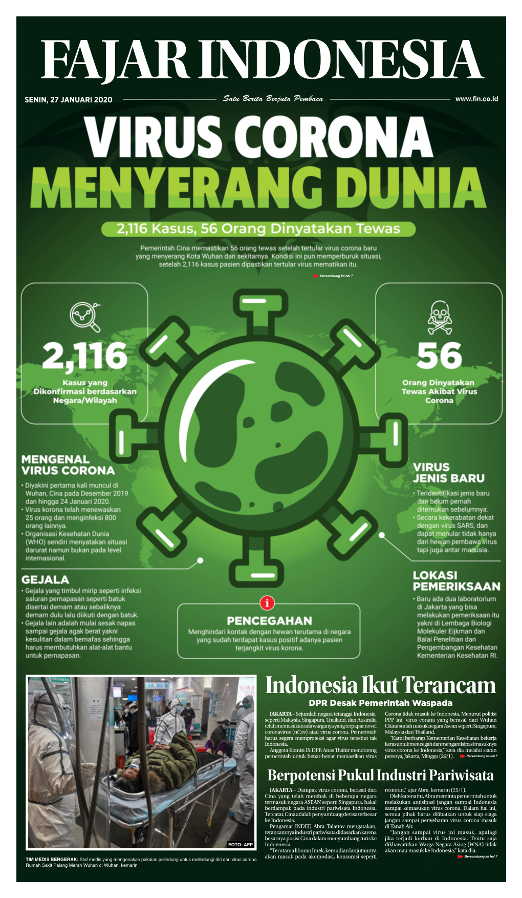 Epaper Fajar Indonesia Network, Senin 27 Januari 2020