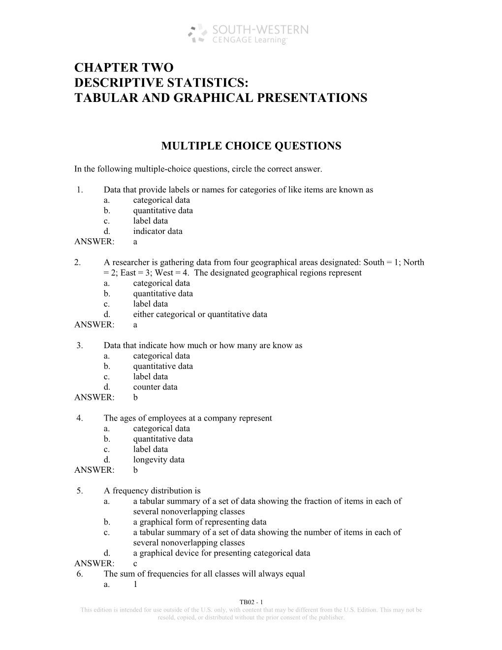 Tabular and Graphical Presentations