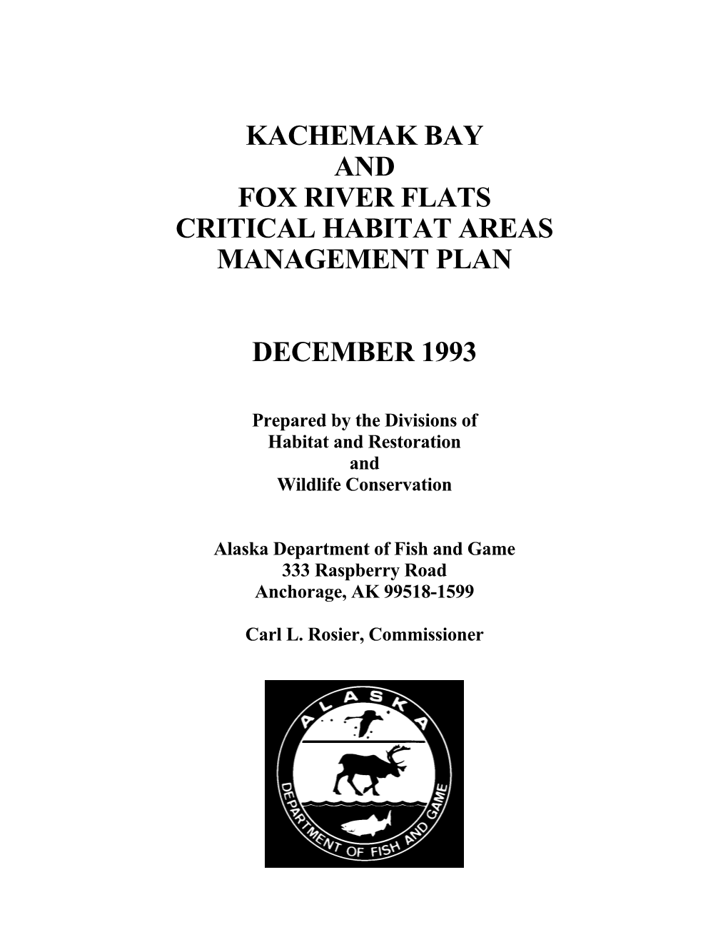 Kachemak Bay Fox River Flats Critical Habitat