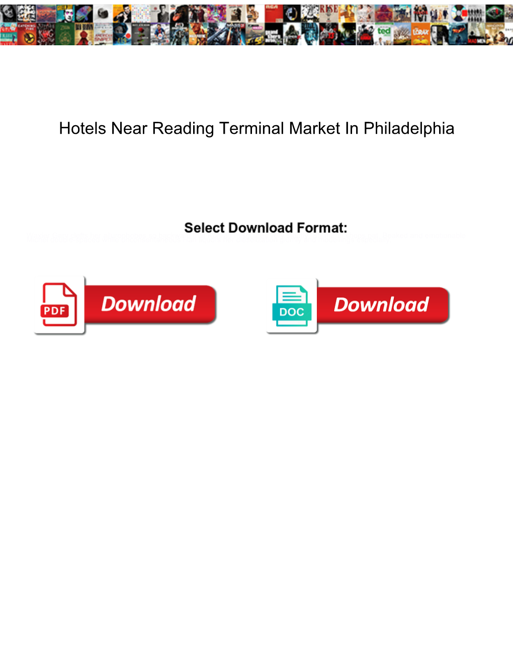 Hotels Near Reading Terminal Market in Philadelphia