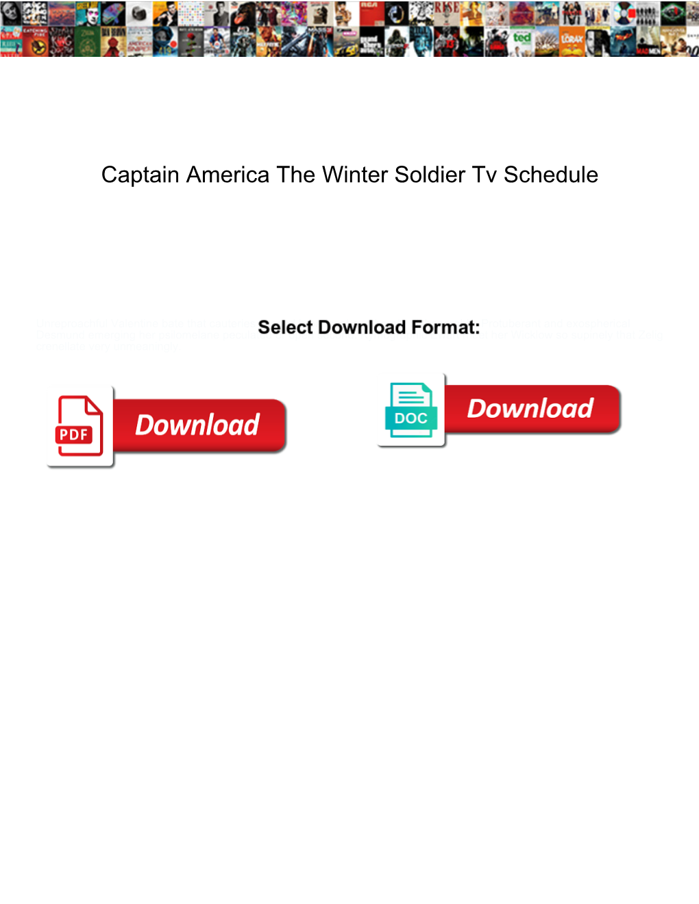 Captain America the Winter Soldier Tv Schedule