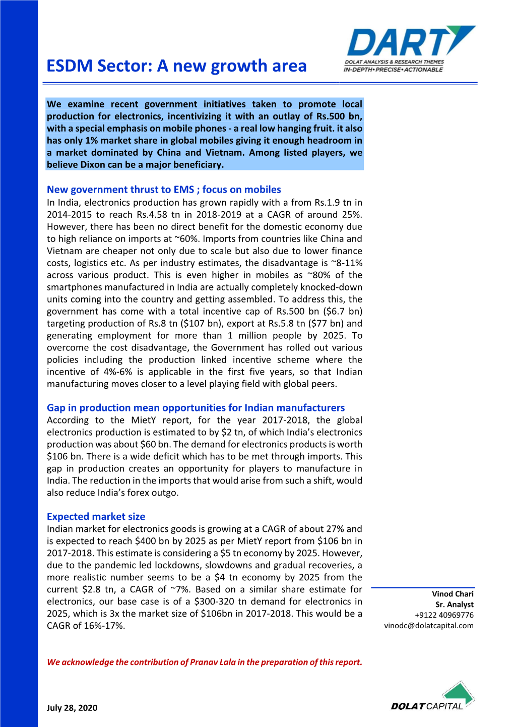 ESDM Sector: a New Growth Area