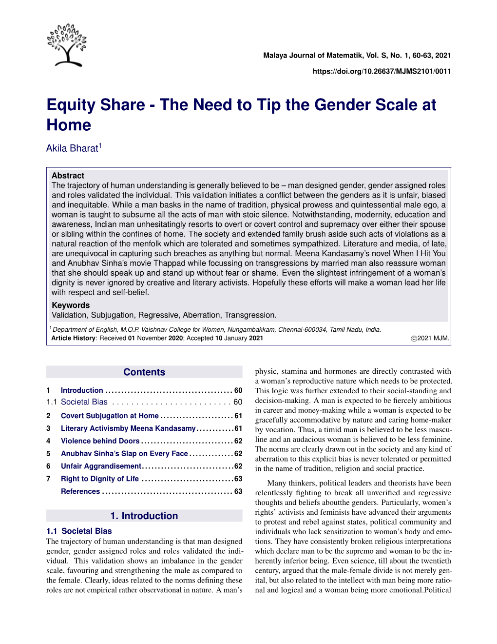 Equity Share - the Need to Tip the Gender Scale at Home