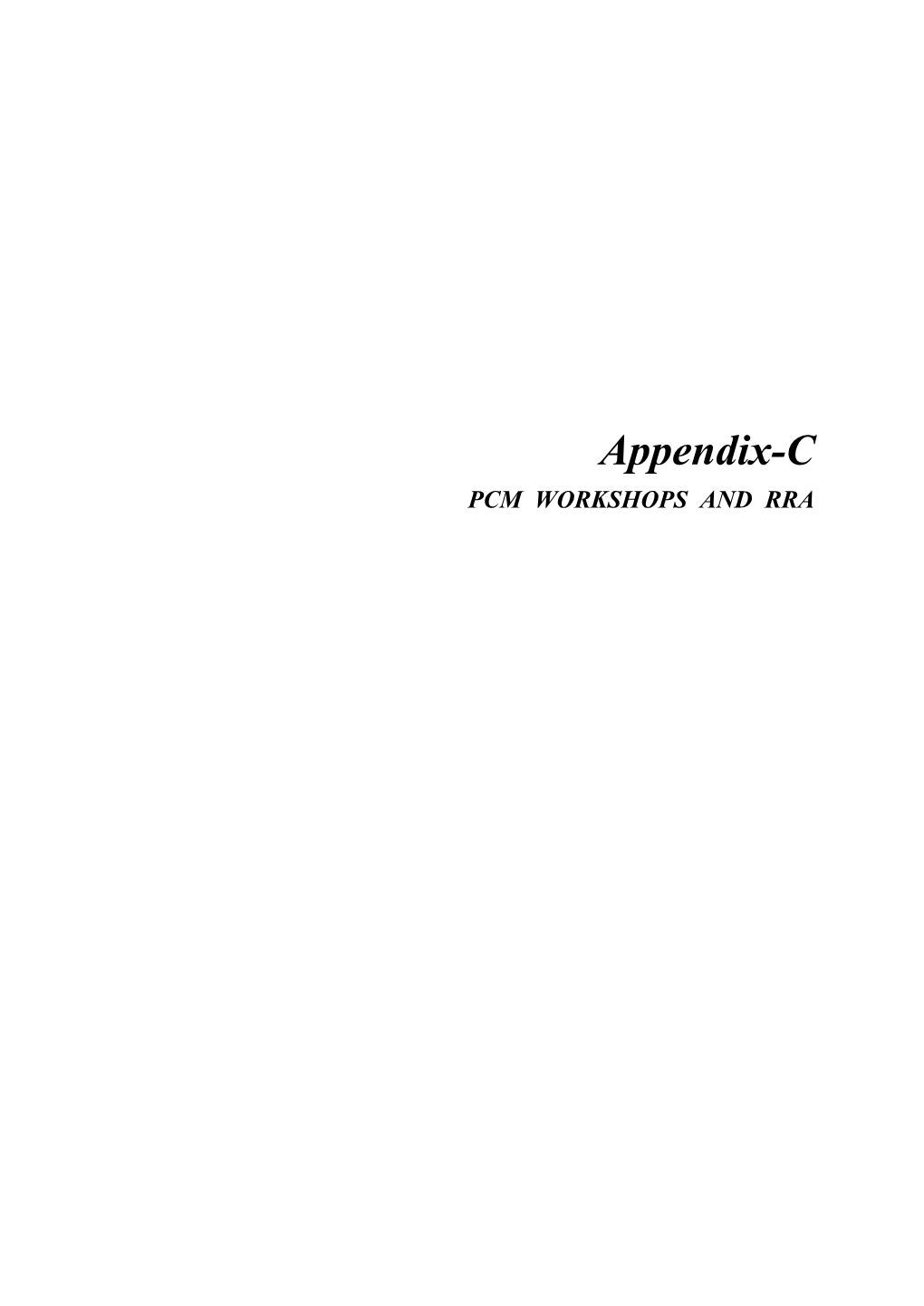 Appendix-C PCM WORKSHOPS and RRA