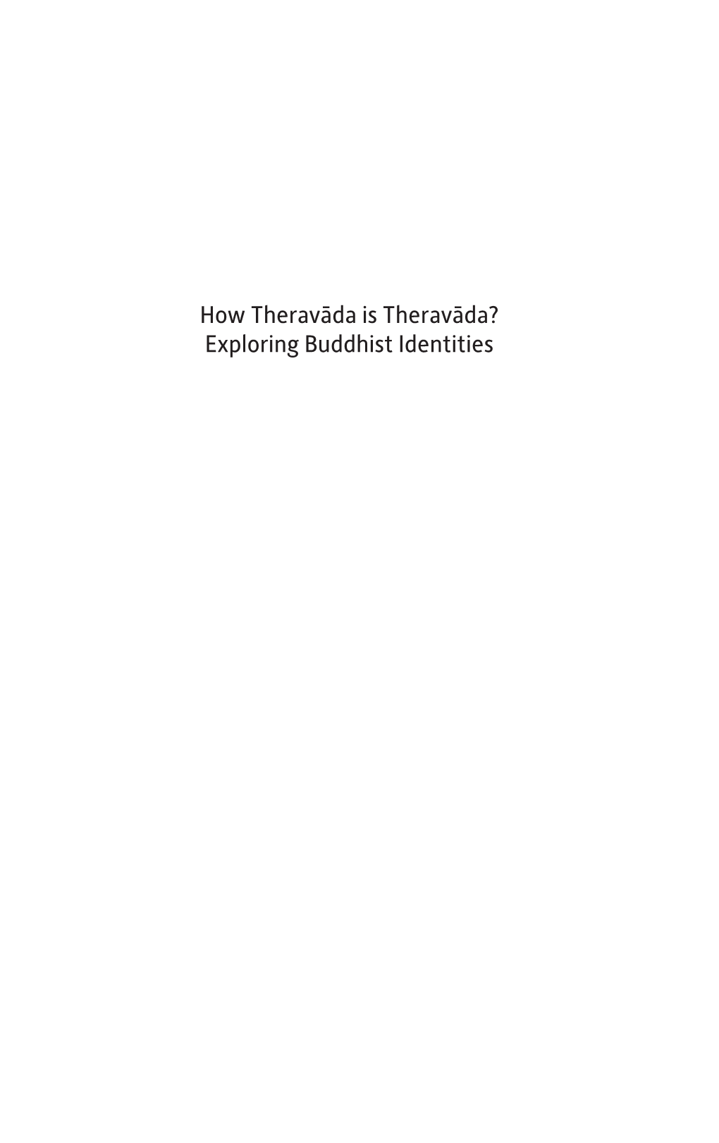 Exploring Buddhist Identities