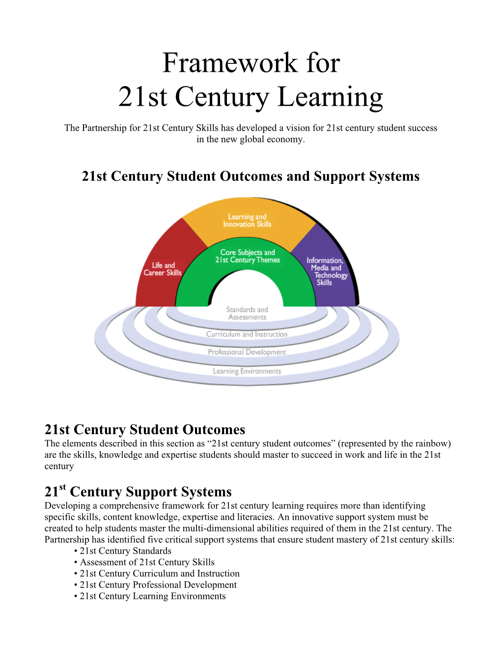 Framework for 21St Century Learning