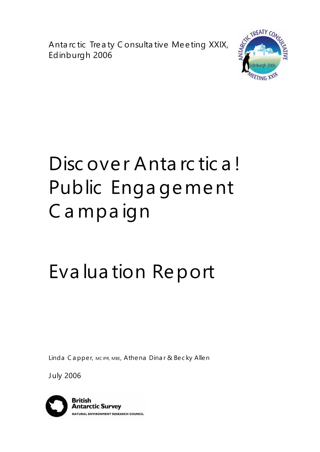 Discover Antarctica! Public Engagement Campaign Evaluation