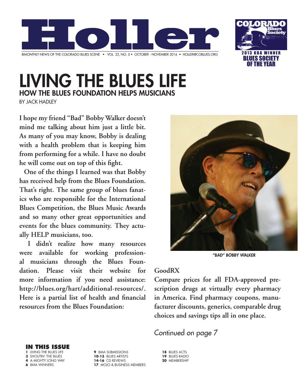 LIVING the BLUES LIFE HOW the BLUES FOUNDATION HELPS MUSICIANS by JACK HADLEY