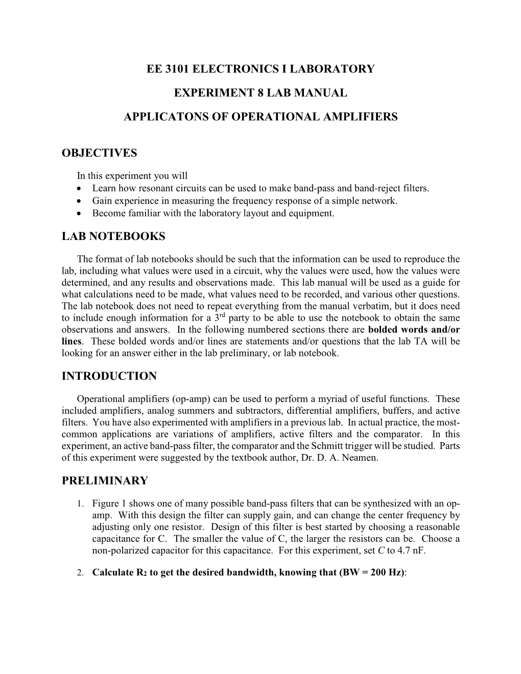 Experiment 1 (Resonant Circuits)?