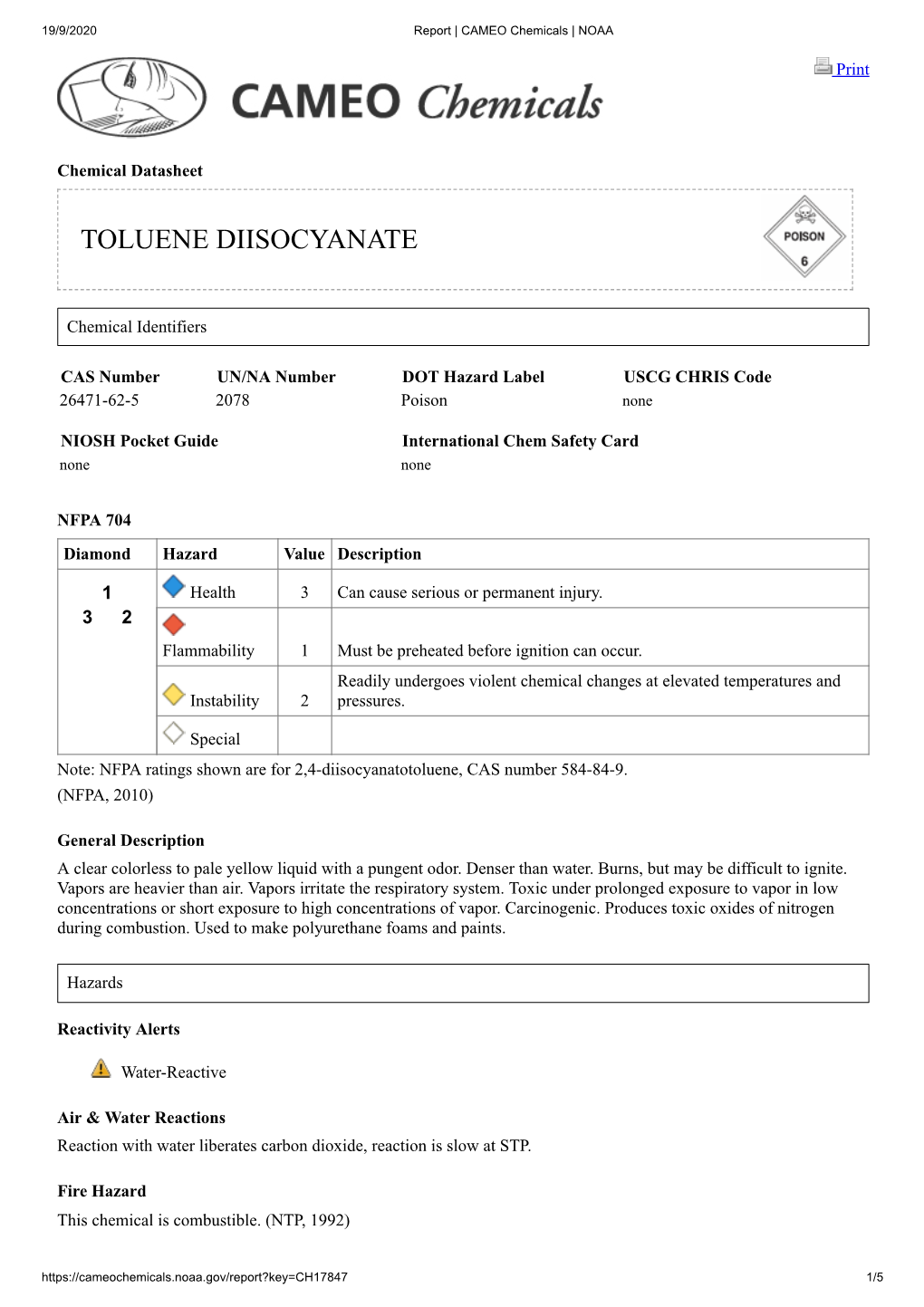 Toluene Diisocyanate