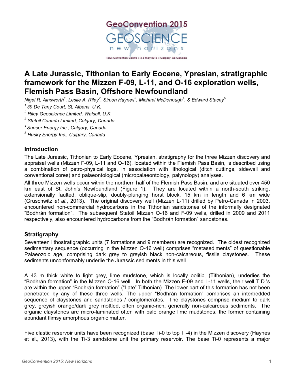 A Late Jurassic, Tithonian to Early Eocene, Ypresian, Stratigraphic