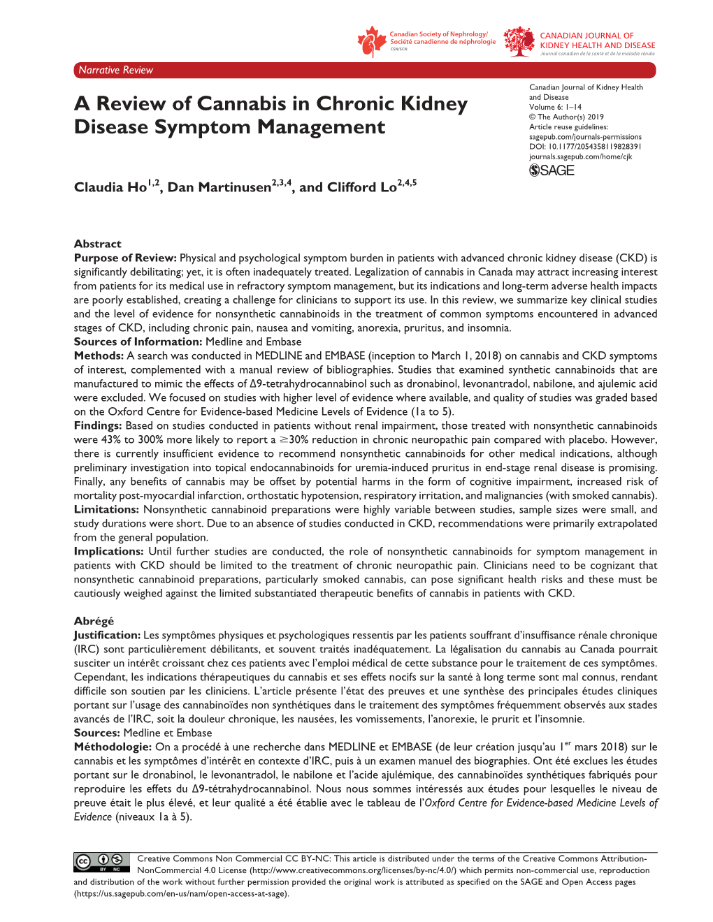 A Review of Cannabis in Chronic Kidney Disease Symptom