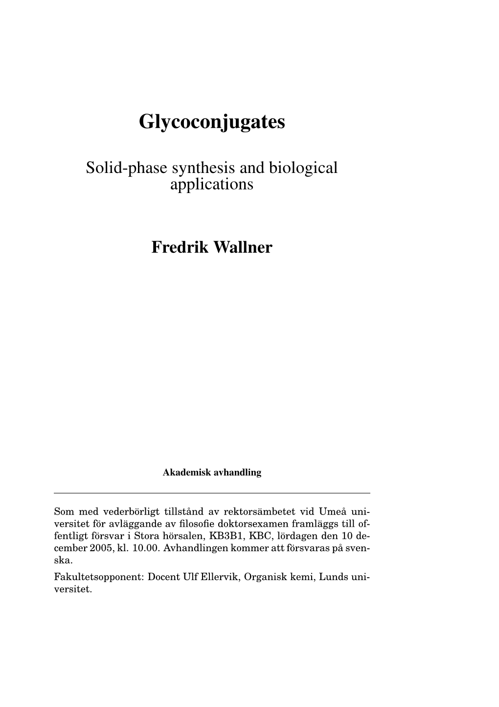 Glycoconjugates