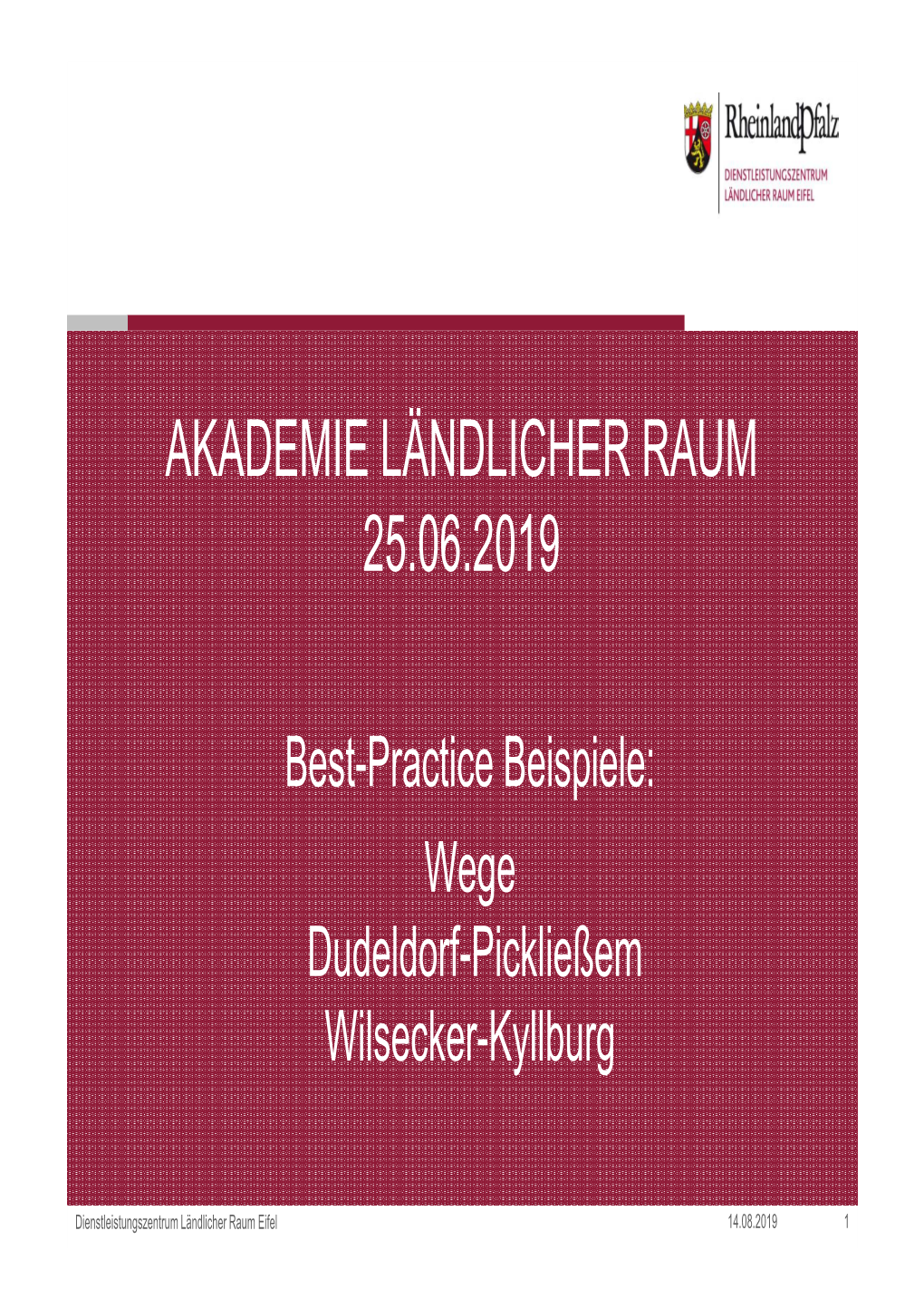 Akademie Ländlicher Raum 25.06.2019