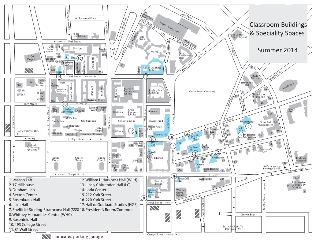 Classroom Buildings & Speciality Spaces Summer 2014