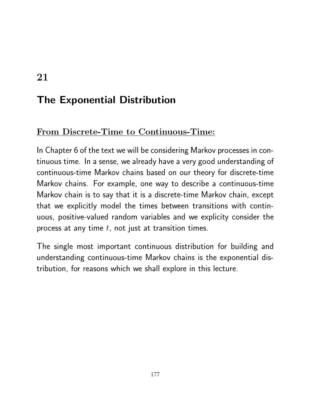 21 the Exponential Distribution