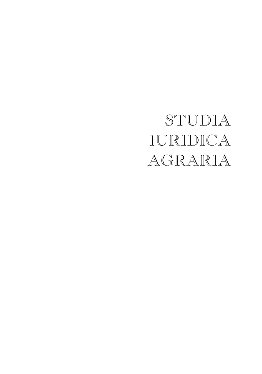 Studia Iuridica Agraria T. VII 2009