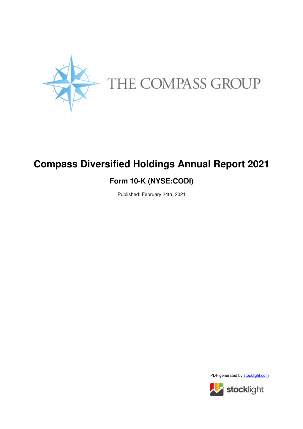 Compass Diversified Holdings Annual Report 2021
