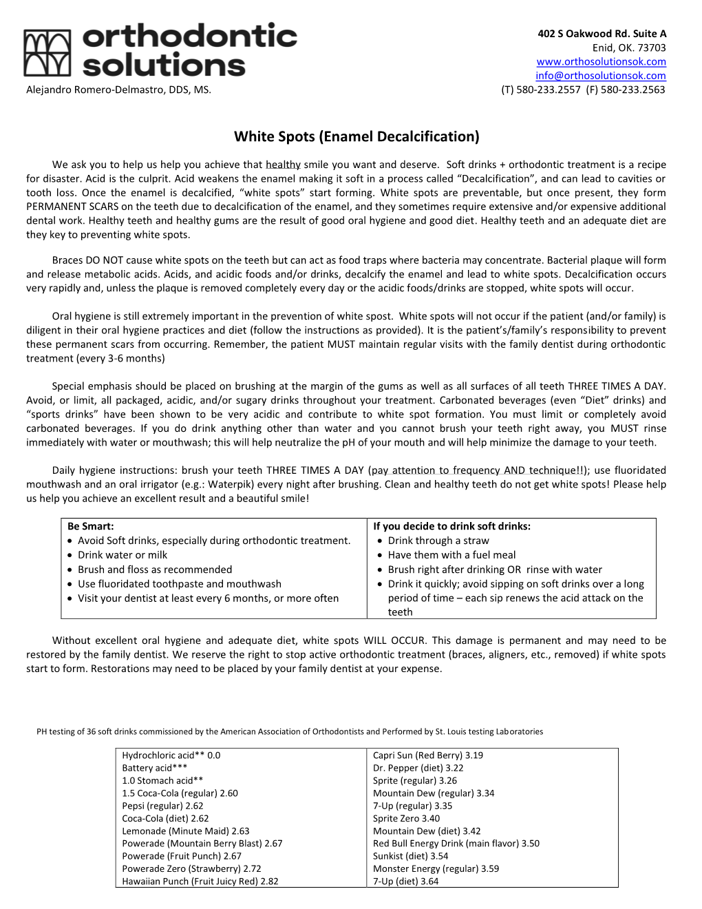 White Spots (Enamel Decalcification)