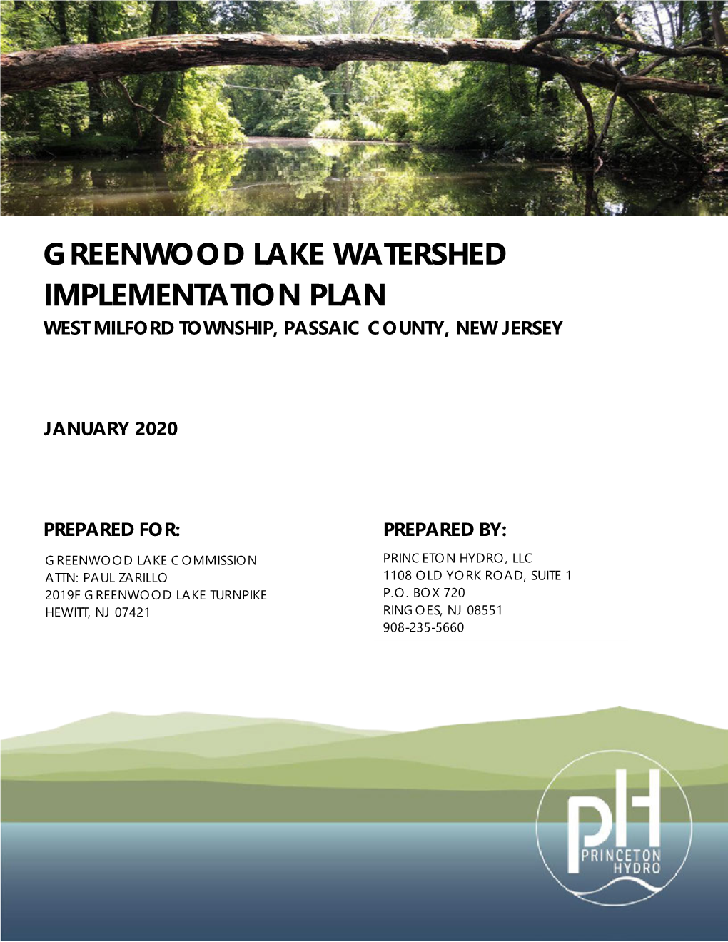 Greenwood Lake Watershed Implementation Plan West Milford Township, Passaic County, New Jersey