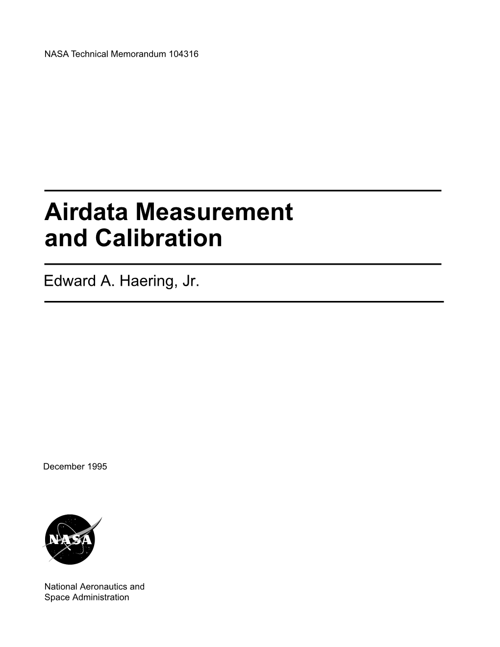 Airdata Measurement and Calibration