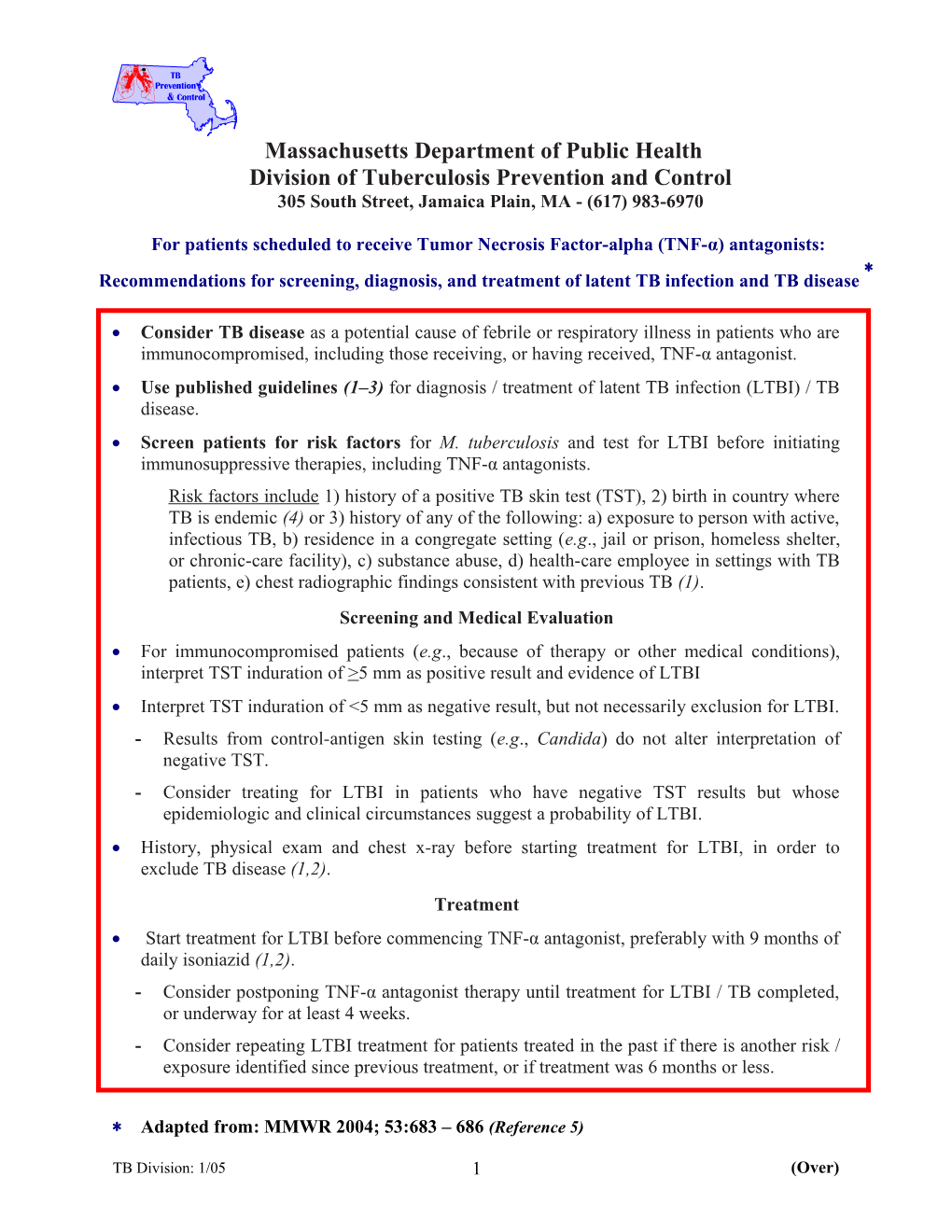 Recommendations for Screening, Diagnosis, And