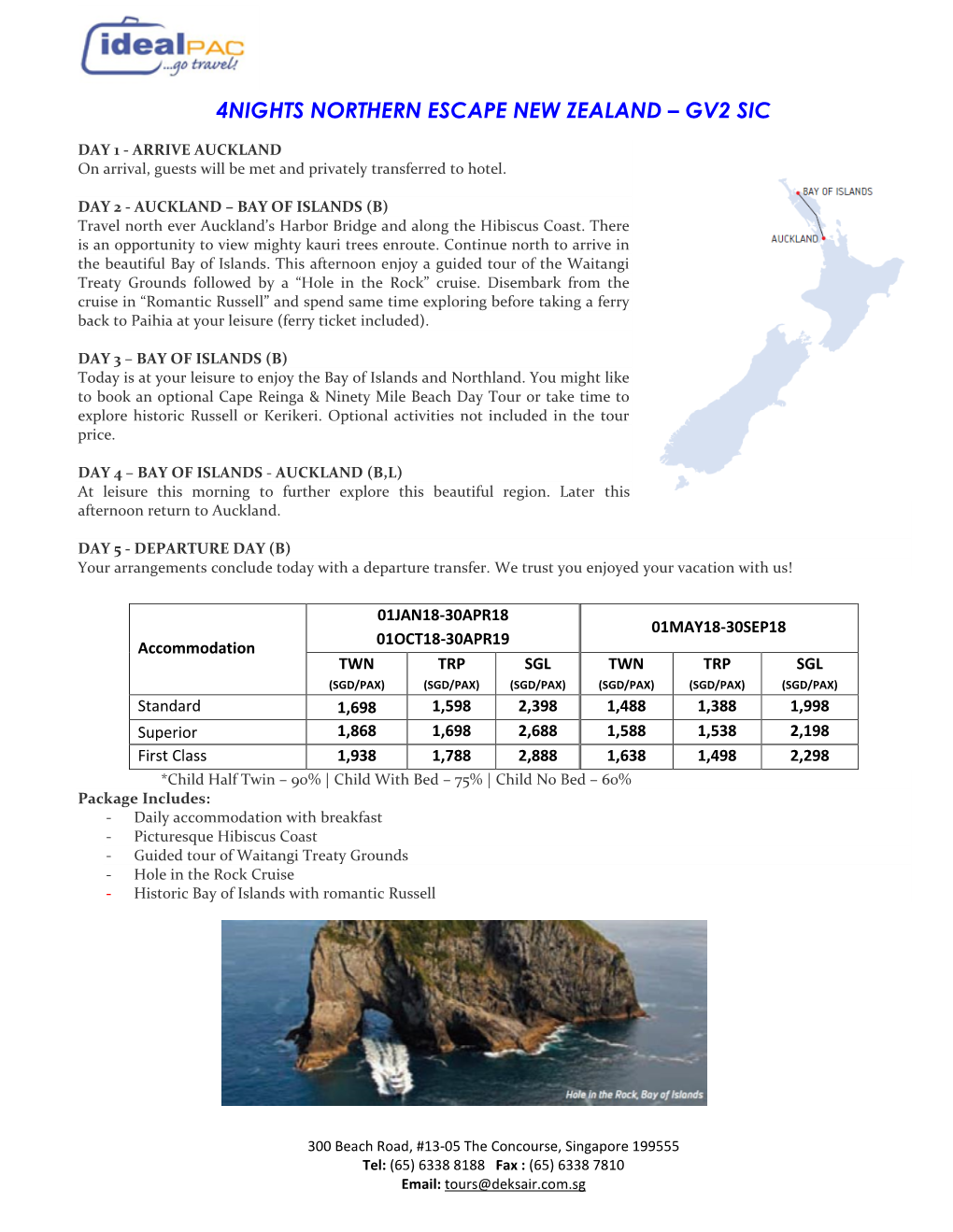 4Nights Northern Escape New Zealand – Gv2 Sic